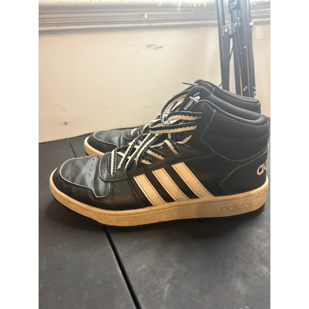 Adidas Hoops 2.0 Mid Mens Black White Sneakers FY8618 Size 9